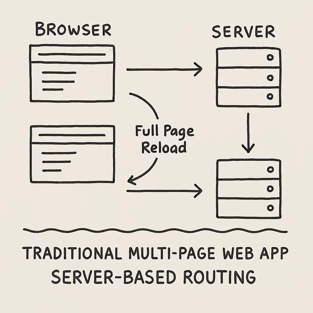 Application Web traditionnelle de plusieurs pages - routage par serveur