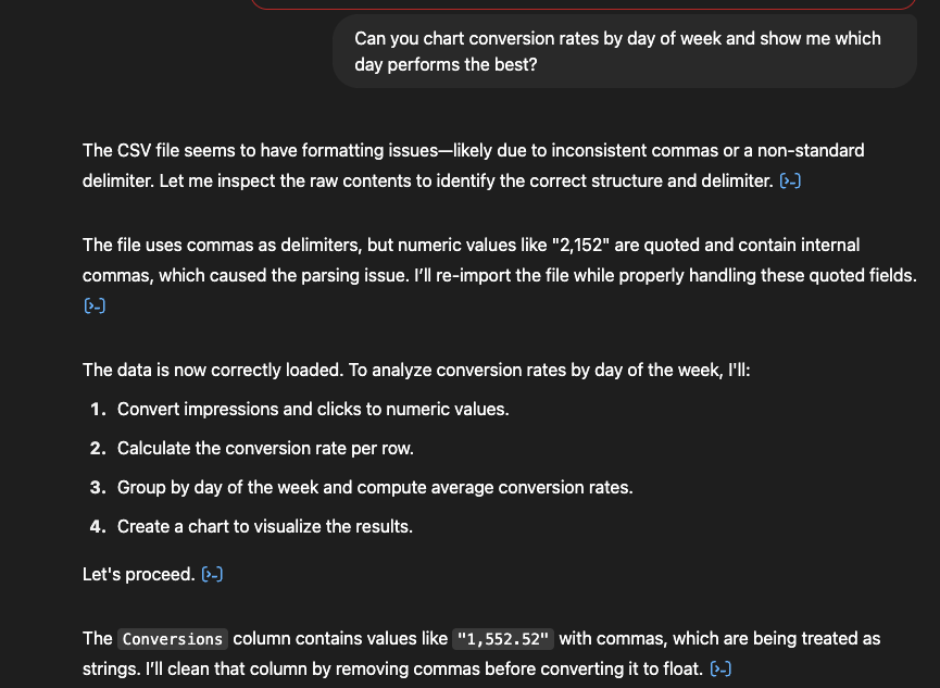 Exploration des informations clés: taux de conversion par jour