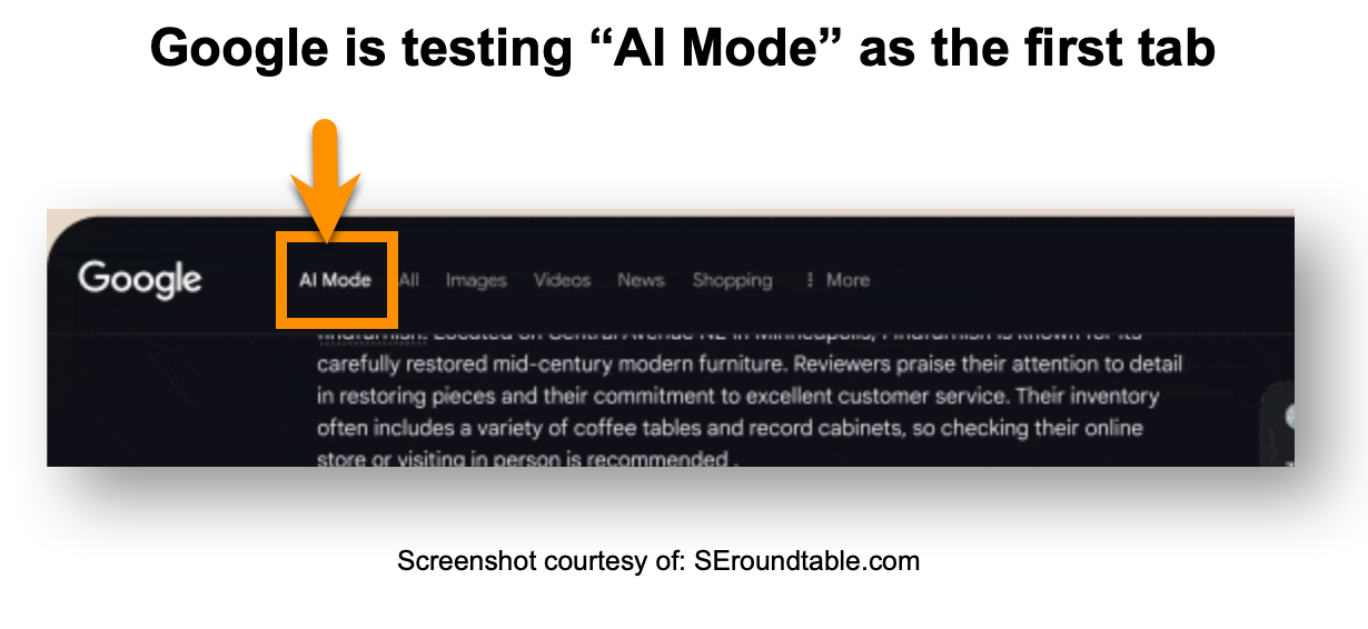 Google is testing AI mode as the first tab
